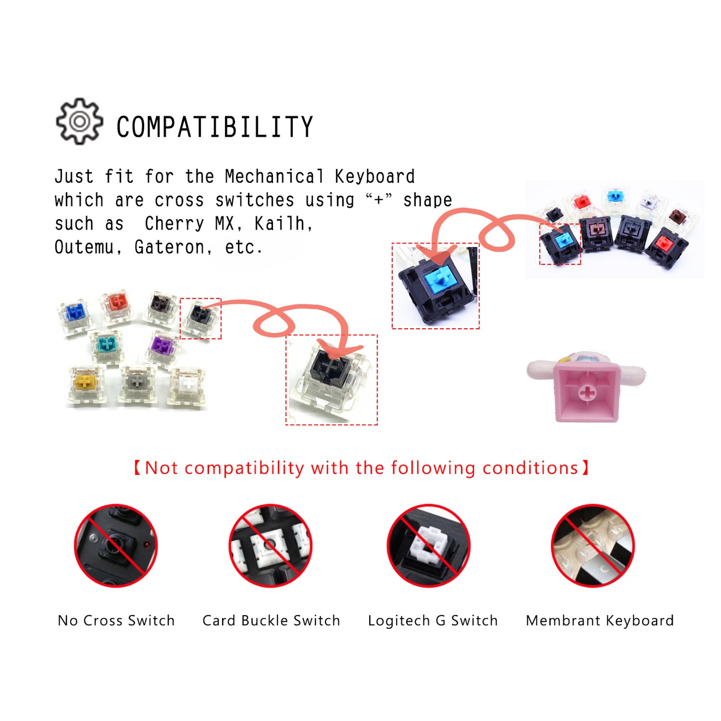 ✨ POYOKEEY × Sanrio  Cute Cinnamoroll Keycaps - PBT Material Cherry MX Compatible Mechanical Keyboard Keycaps